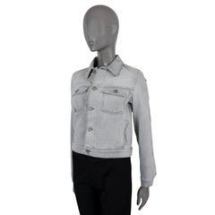 CHRISTIAN DIOR light grey cotton 2021 WASHED DENIM Jacket 34 XXS