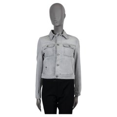 CHRISTIAN DIOR light grey cotton 2021 WASHED DENIM Jacket 36 XS
