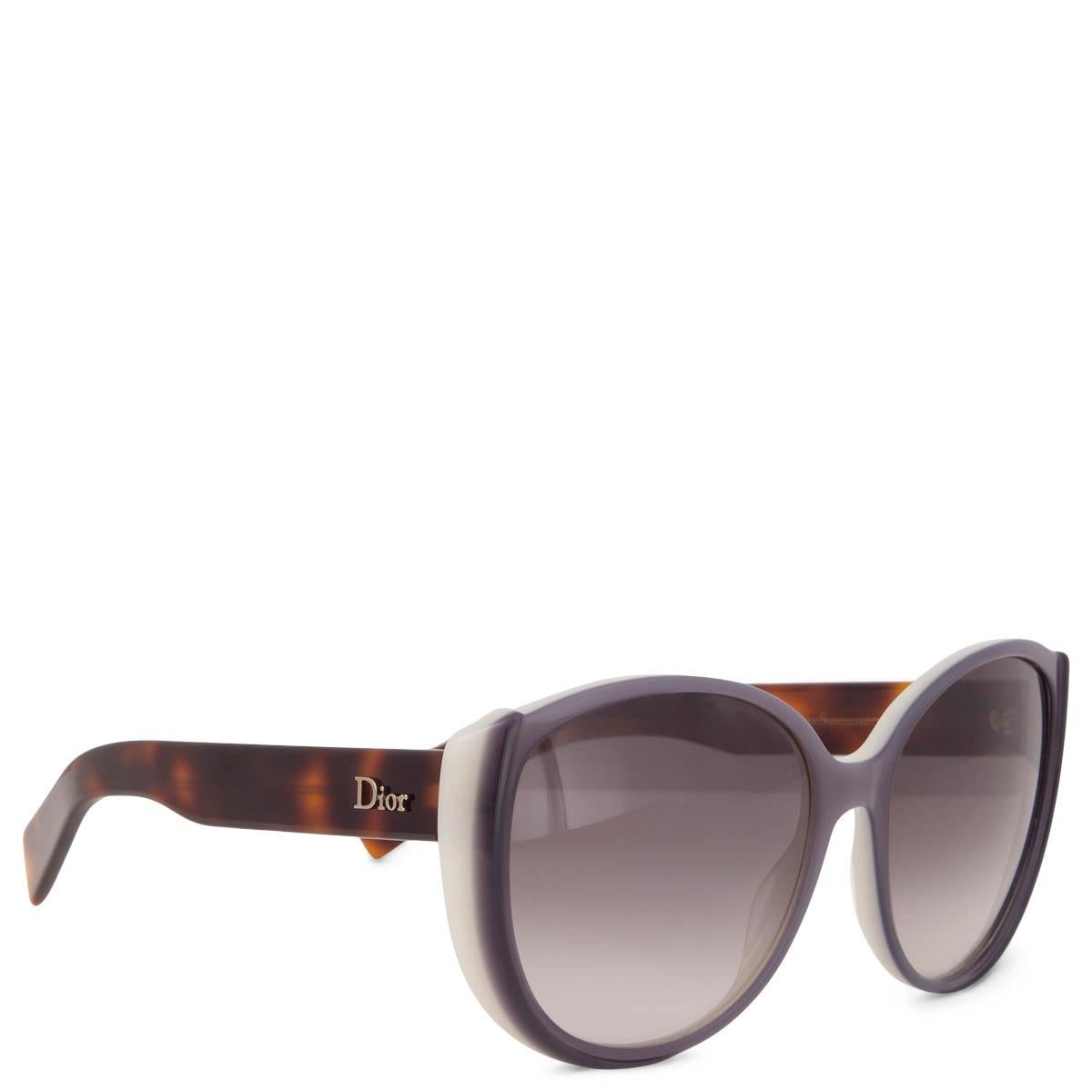 100% authentische Christian Dior Summerset 1 Sonnenbrille aus hellgrauem und weißem Acetat mit schildpattfarbenen Bügeln und hellgrauen Verlaufsgläsern. Sie wurden getragen und sind in einem ausgezeichneten Zustand. Kommt mit Etui.