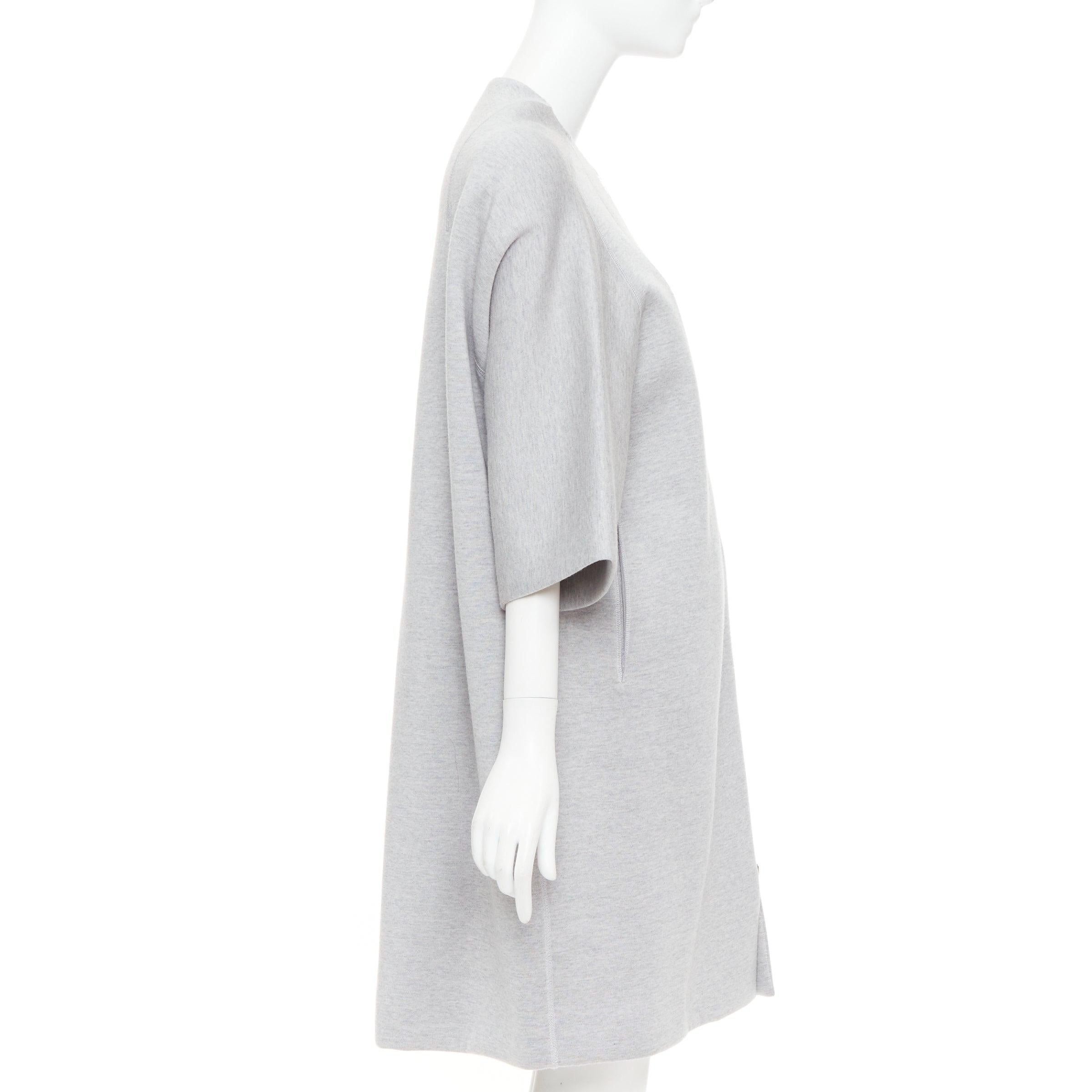 Donna CHRISTIAN DIOR Cappotto a mezza manica in jersey di lana grigio chiaro FR36 S in vendita