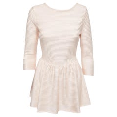 Christian Dior Light Pink Rib Knit Peplum Top S