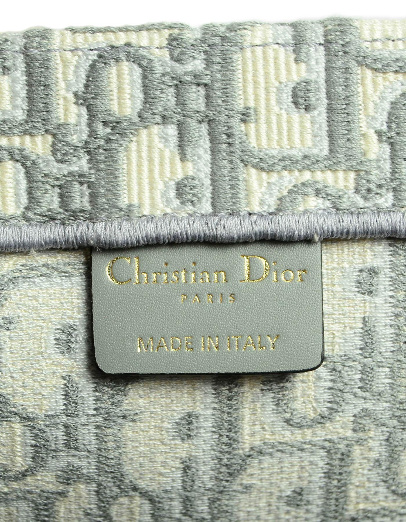 Gray Christian Dior LIKE NEW Grey Oblique Monogram Book Tote