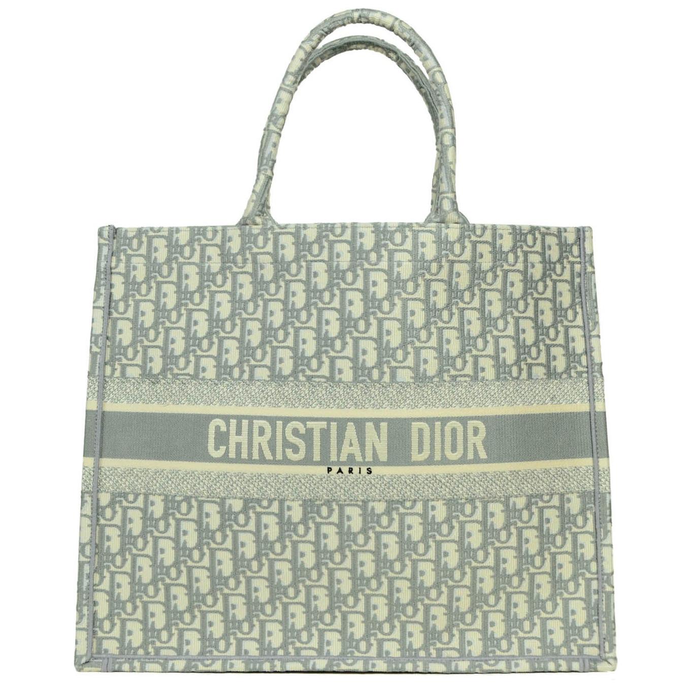 Christian Dior LIKE NEW Grey Oblique Monogram Book Tote