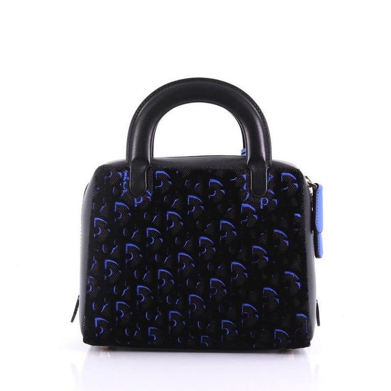 Christian Dior Lily Bowling Bag Oblique Embroidered Fabric Mini at 1stDibs