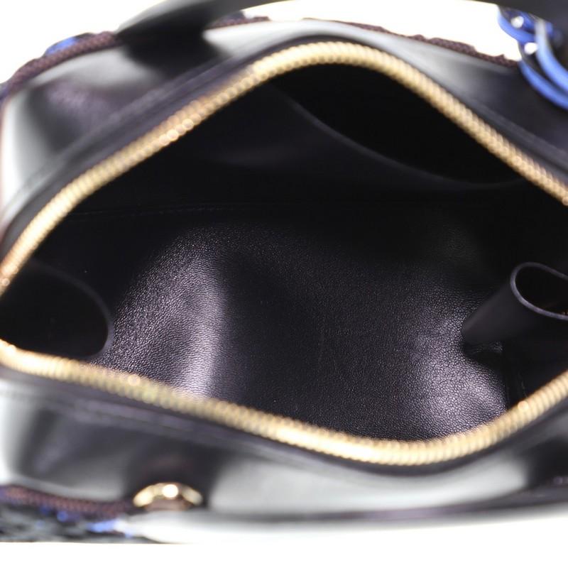 Black Christian Dior Lily Bowling Bag Oblique Velvet and Canvas Mini