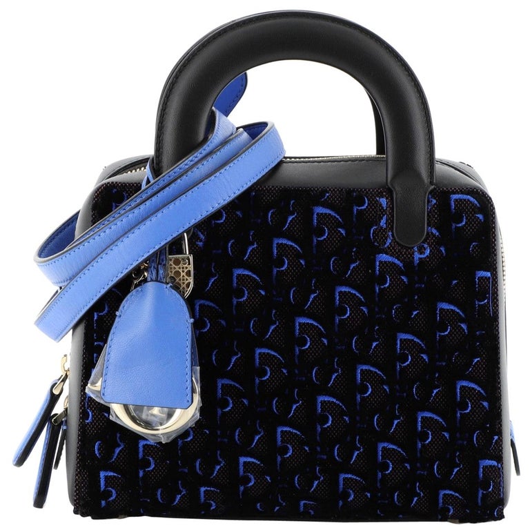 Christian Dior Lily Bowling Bag Oblique Velvet and Canvas Mini at 1stDibs