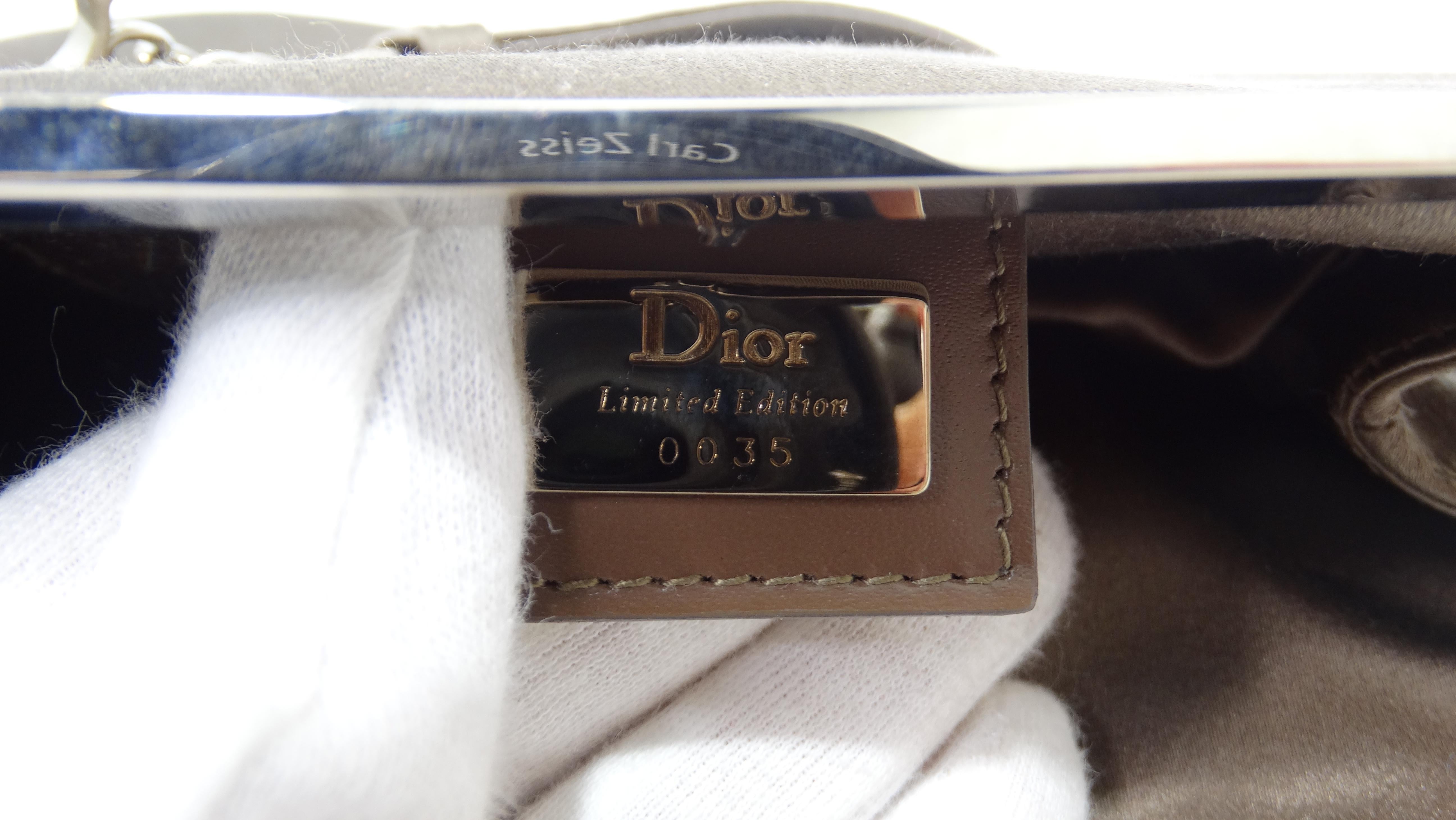 Gray Christian Dior Limited Edition 1990s Beaded Mini Saddle Bag