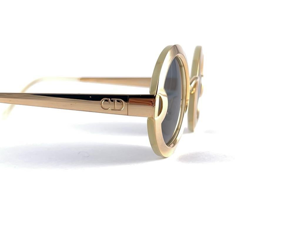 Christian Dior Limited Edition 2918 40 Round Gold Sunglasses, 1980s    For Sale 9