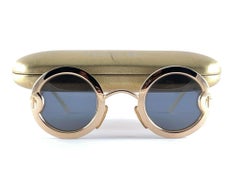 Christian Dior Limited Edition 2918 40 Round Gold Sunglasses, 1980s