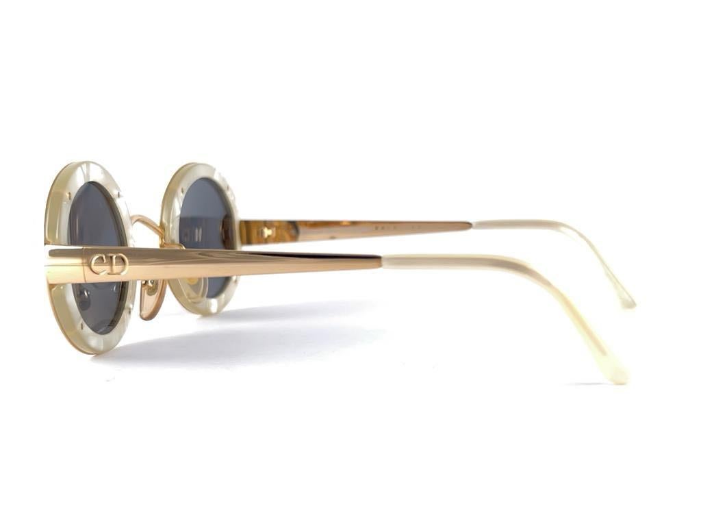 Christian Dior Limited Edition 2918 40 Round Gold Sunglasses, 1980s    For Sale 2