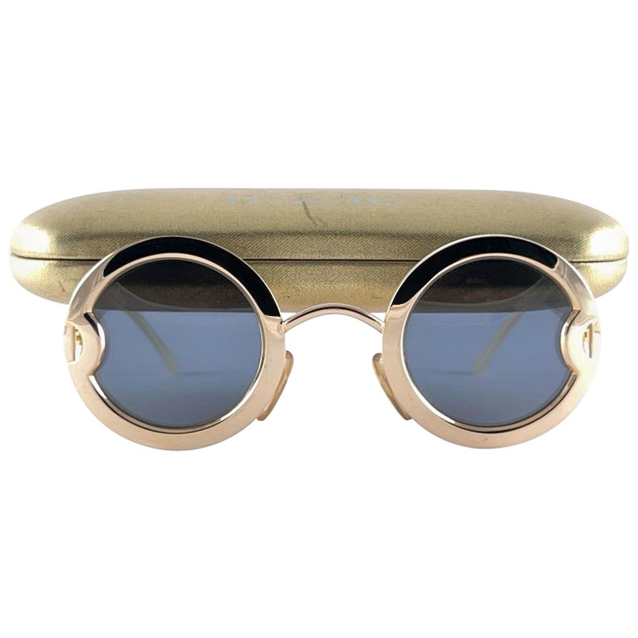 Occhiali da sole Christian Dior in edizione limitata 2918 40 tondi in oro, anni '80 in vendita