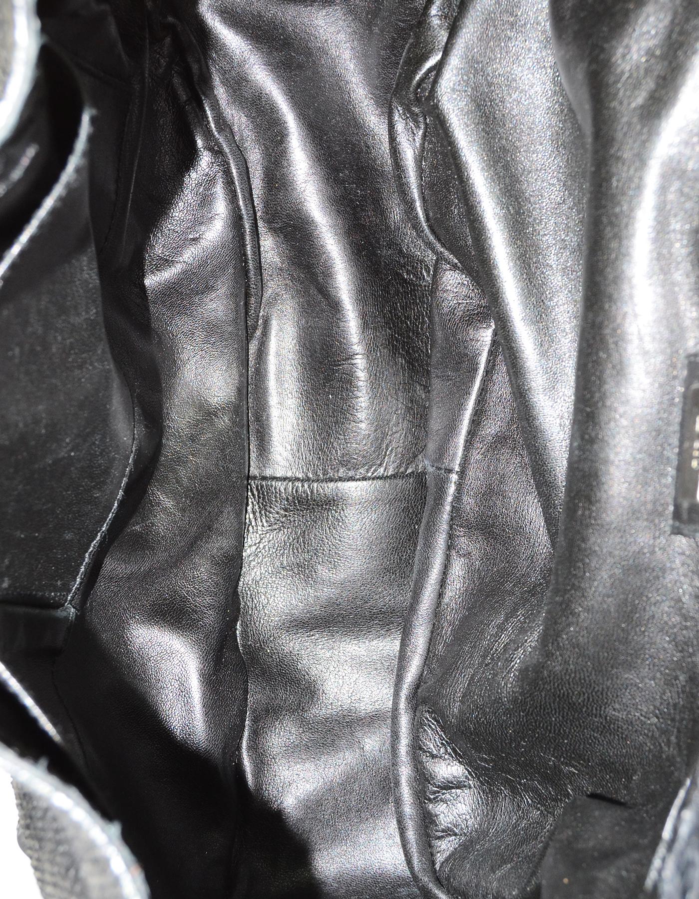 Christian Dior Limited Edition Black Python Shoulder Bag w/ Side Pockets 3