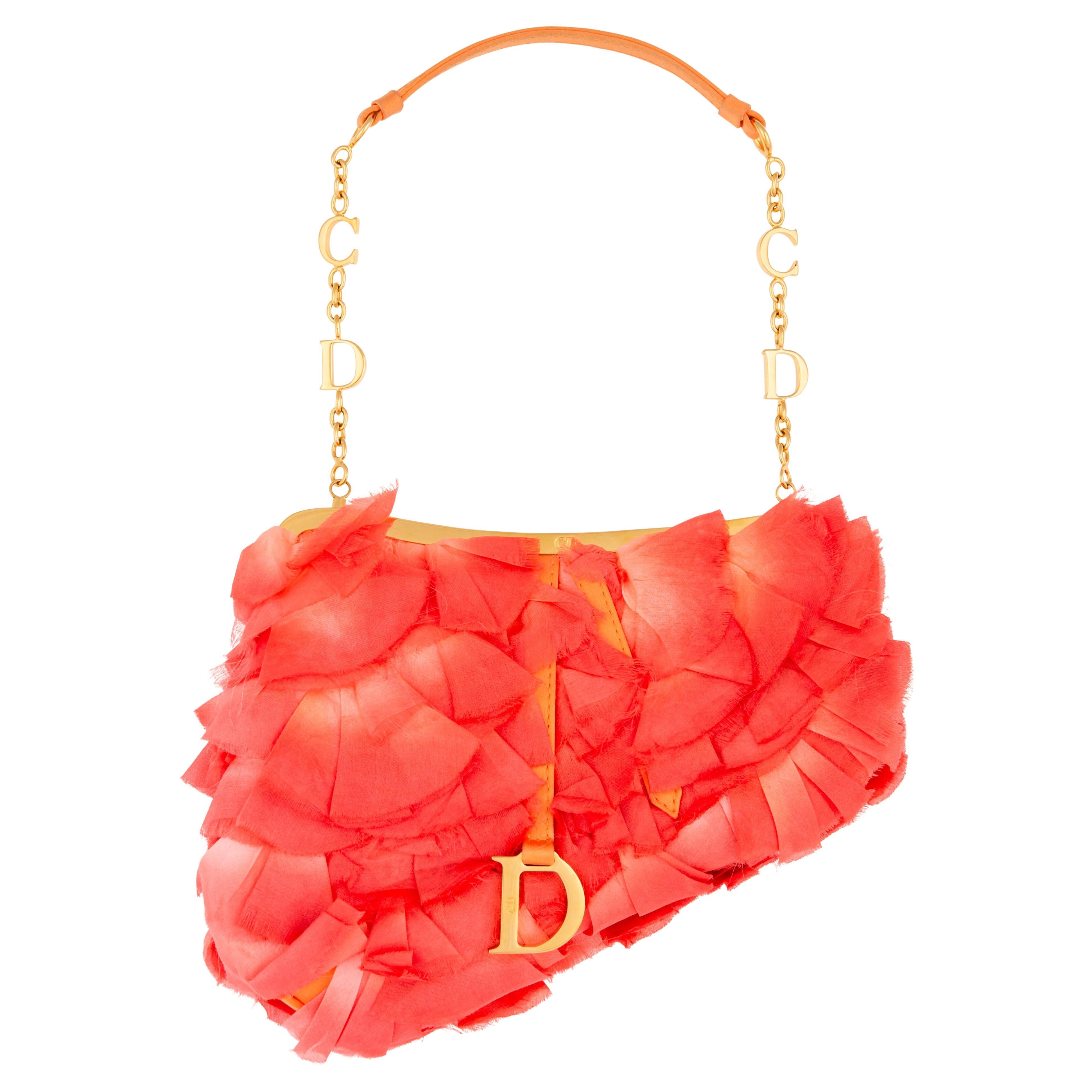 Christian Dior Limited Edition Floral Applique Saddle Bag For Sale at  1stDibs