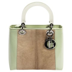 Christian Dior Limited Edition Mint Green Pony Hair Lady Dior MM