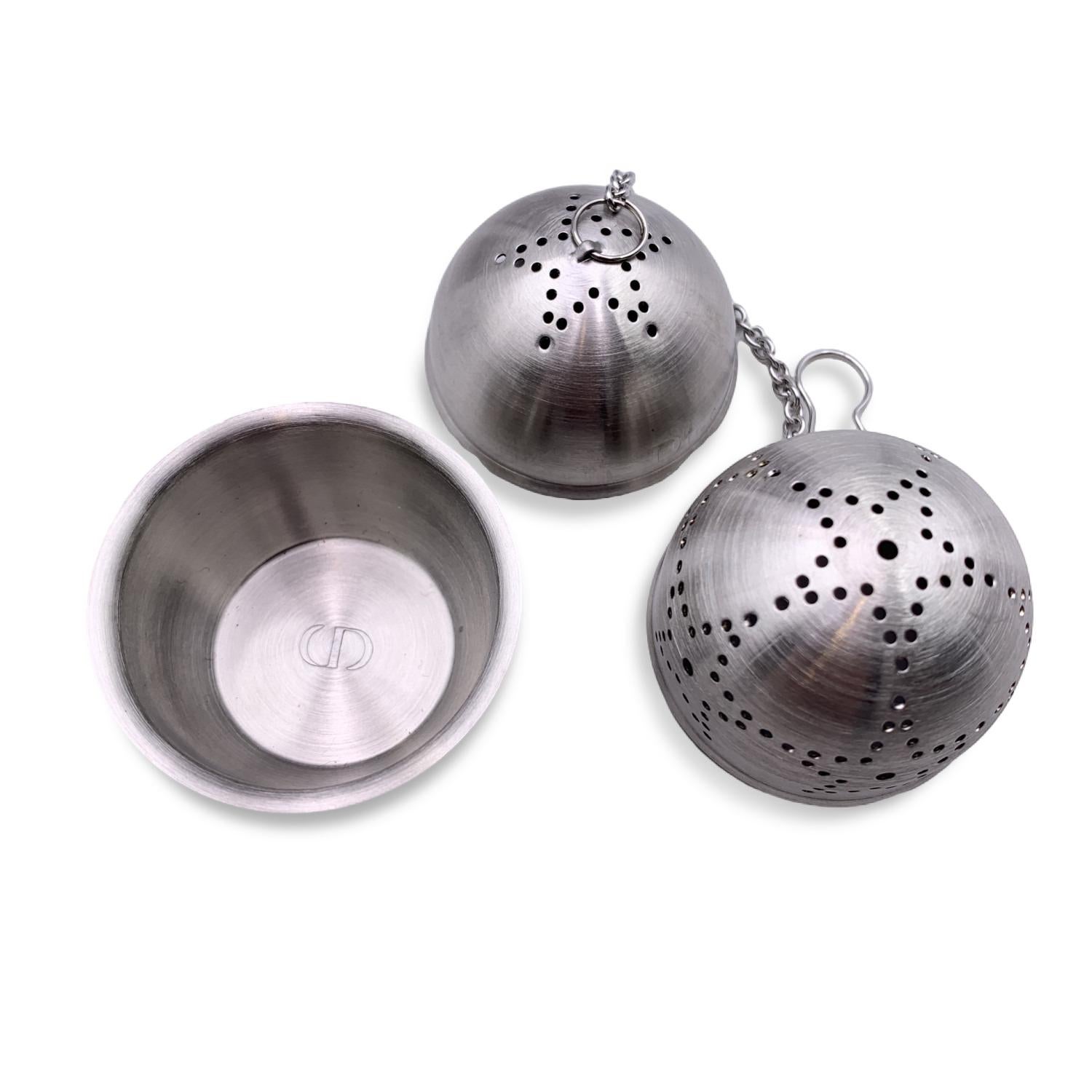 Christian Dior Limited Edition Tea Time Silver Metal Tea Infuser Set In New Condition In Rome, Rome