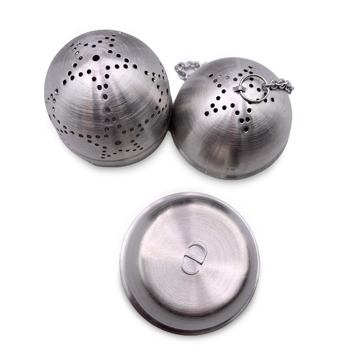 Christian Dior Limited Edition Tea Time Silver Metal Tea Infuser Set For Sale 1