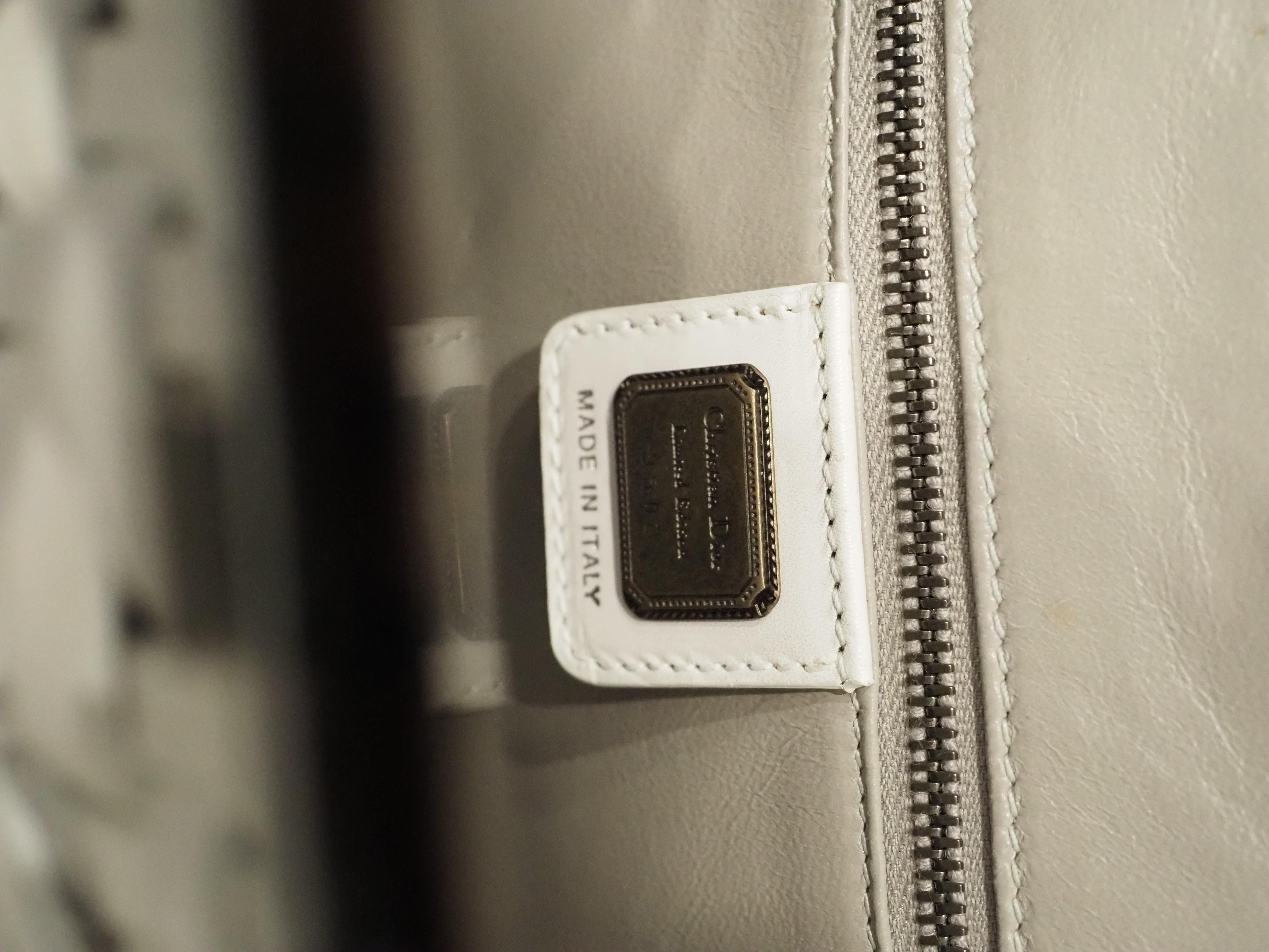 Christian Dior Limited Edition white and black samourai handle bag NWOT 12