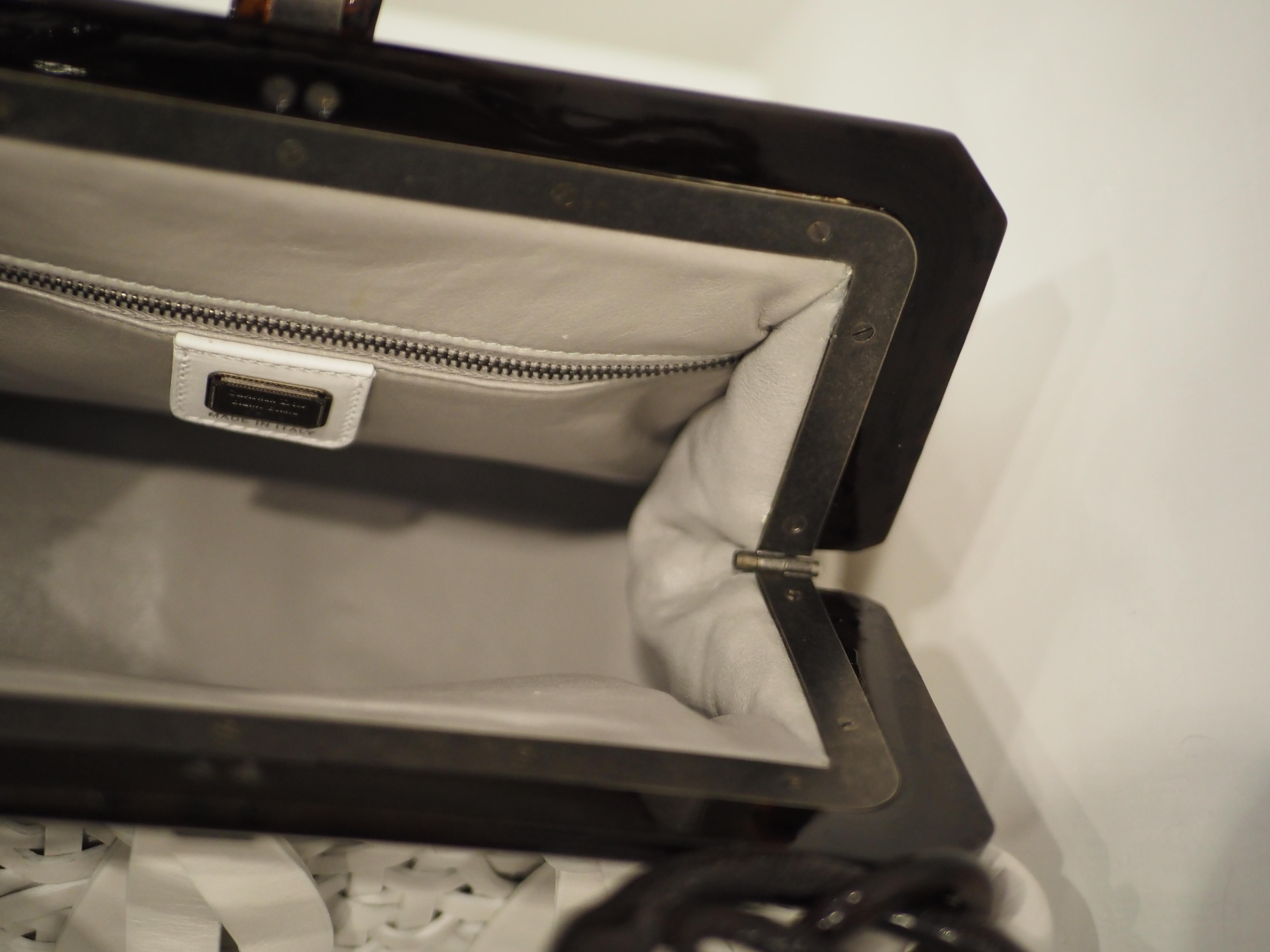 Christian Dior Limited Edition white and black samourai handle bag NWOT 14