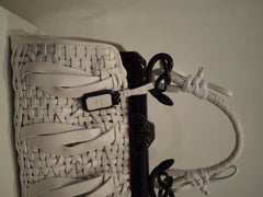 Christian Dior Limited Edition white and black samourai handle bag NWOT