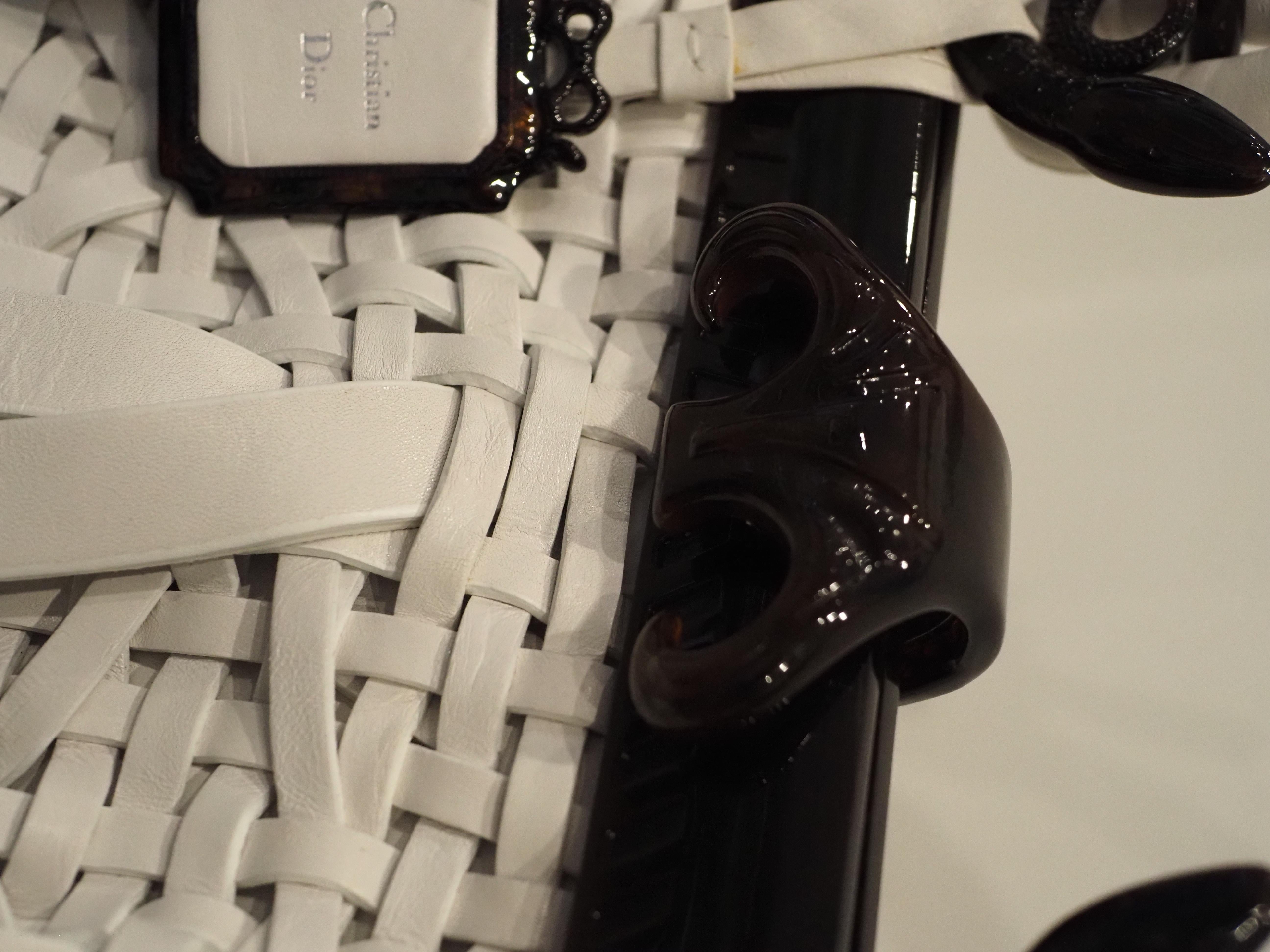 Christian Dior Limited Edition white and black samourai handle bag NWOT 4