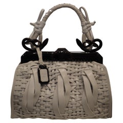 Christian Dior Limited Edition white and black samourai handle bag NWOT