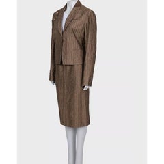 Christian Dior Linen Suit Jacket & Skirt FR44 XXL