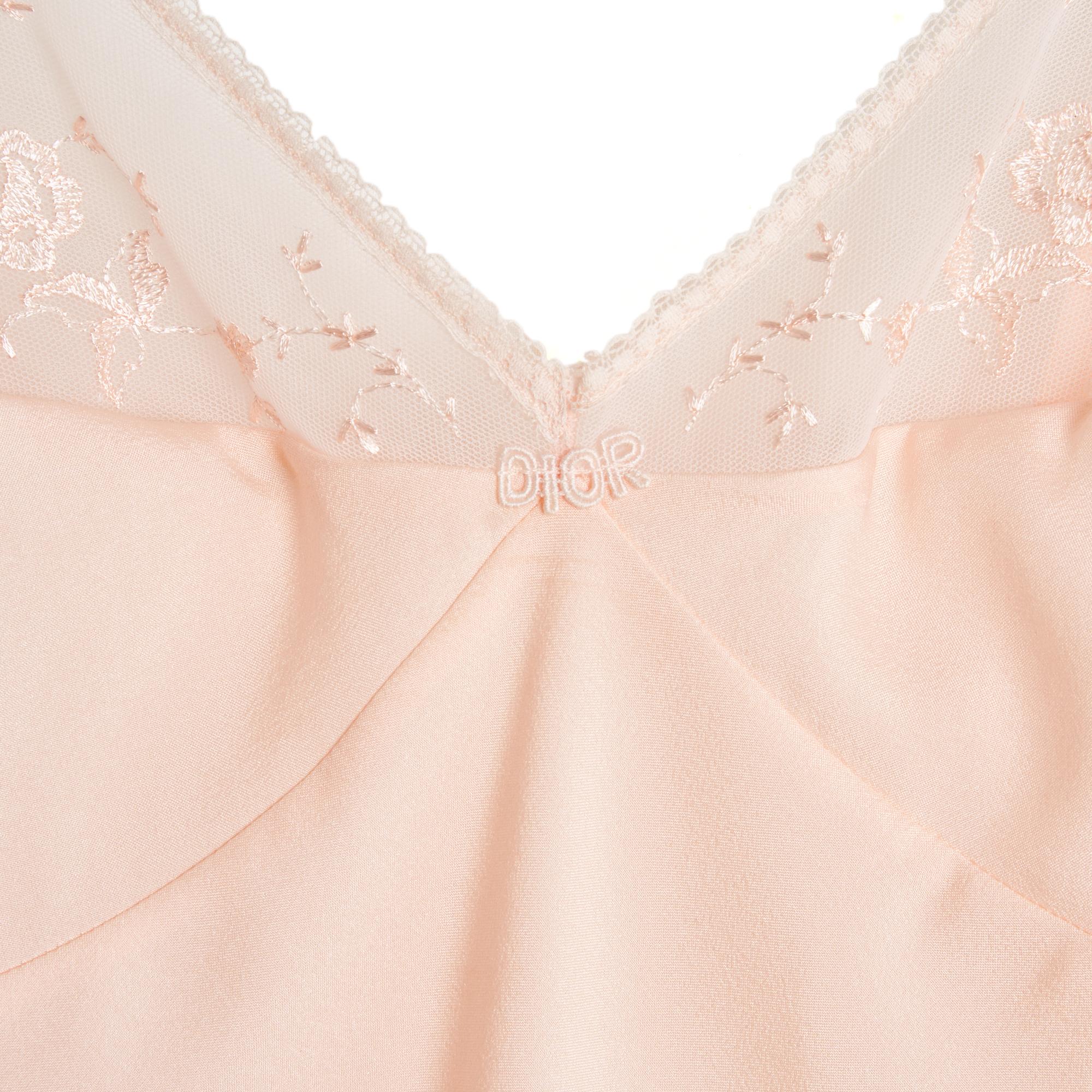 Christian Dior Lingerie 1985 Robe Combinaison FR38 Rosa Satin Slip Kleid UK10 US (Weiß)