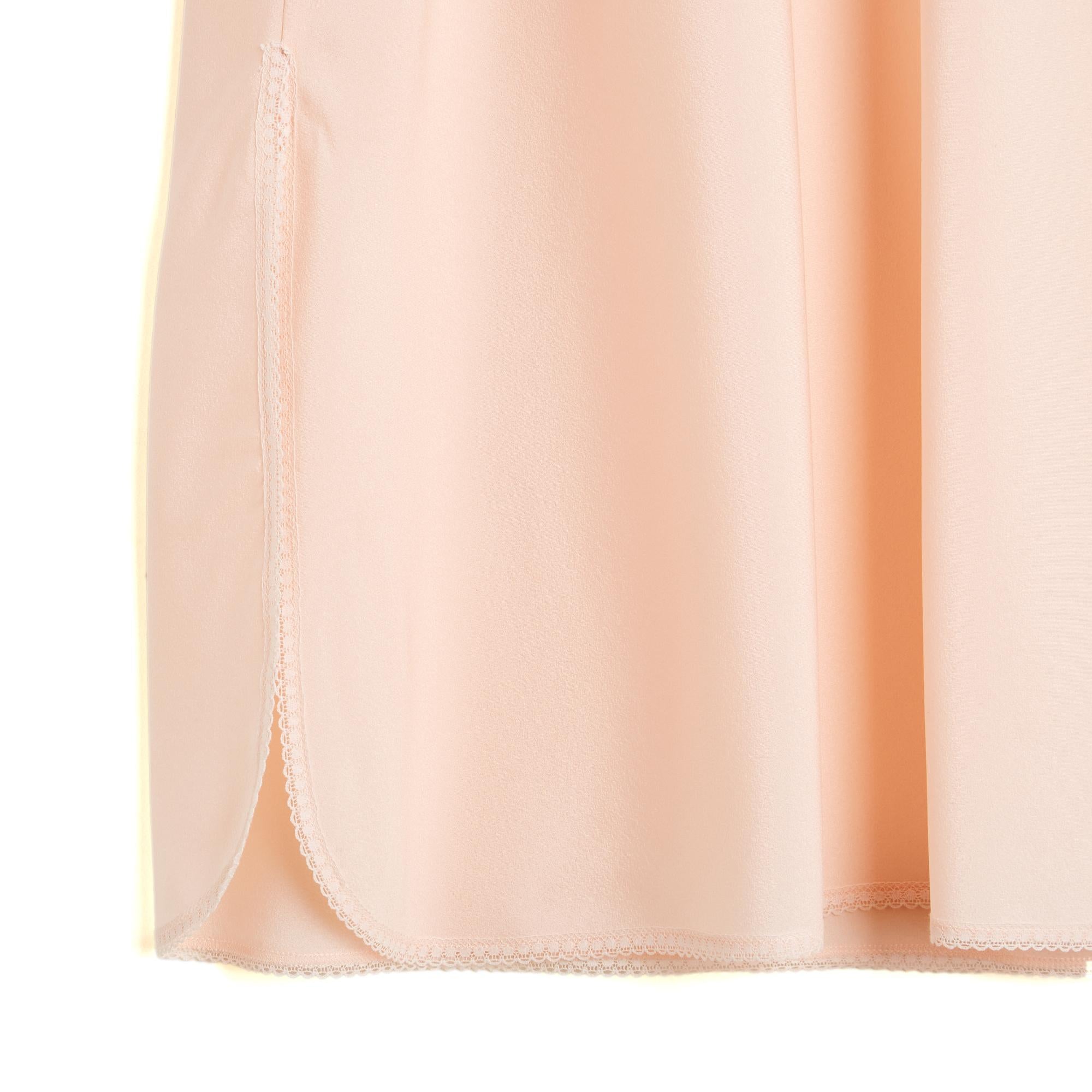 Christian Dior Lingerie 1985 Robe Combinaison FR38 Rosa Satin Slip Kleid UK10 US Damen