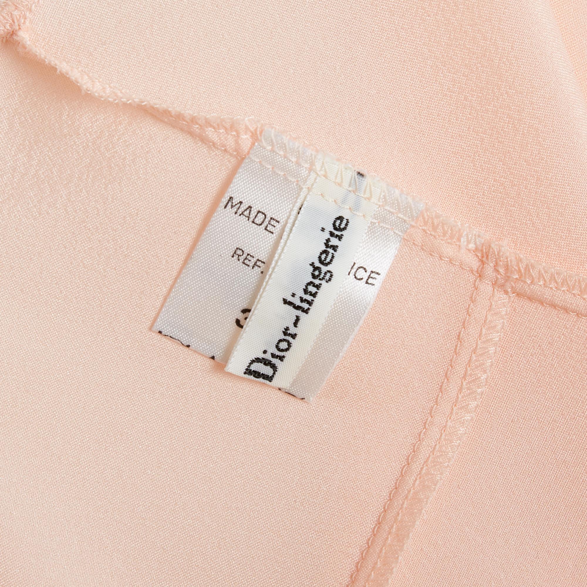 Christian Dior Lingerie 1985 Robe Combinaison FR38 Rosa Satin Slip Kleid UK10 US 1