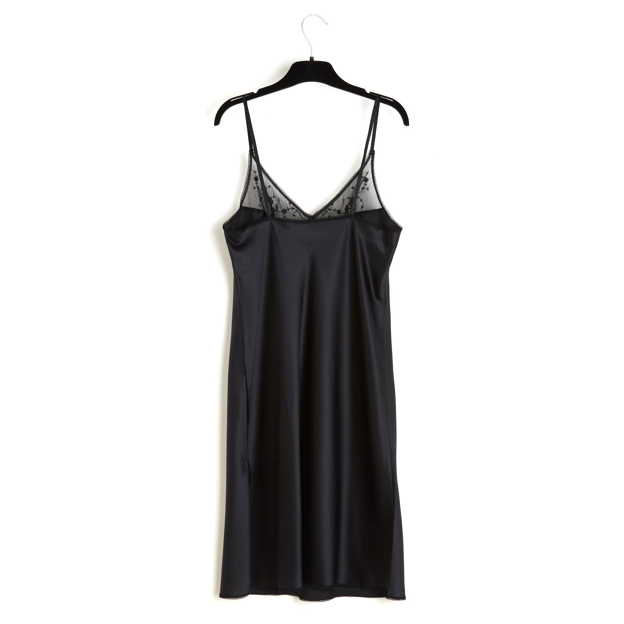 Christian Dior Lingerie 1985 Robe Combinaison FR38 Satin Slip Dress UK10 US8 in vendita 1