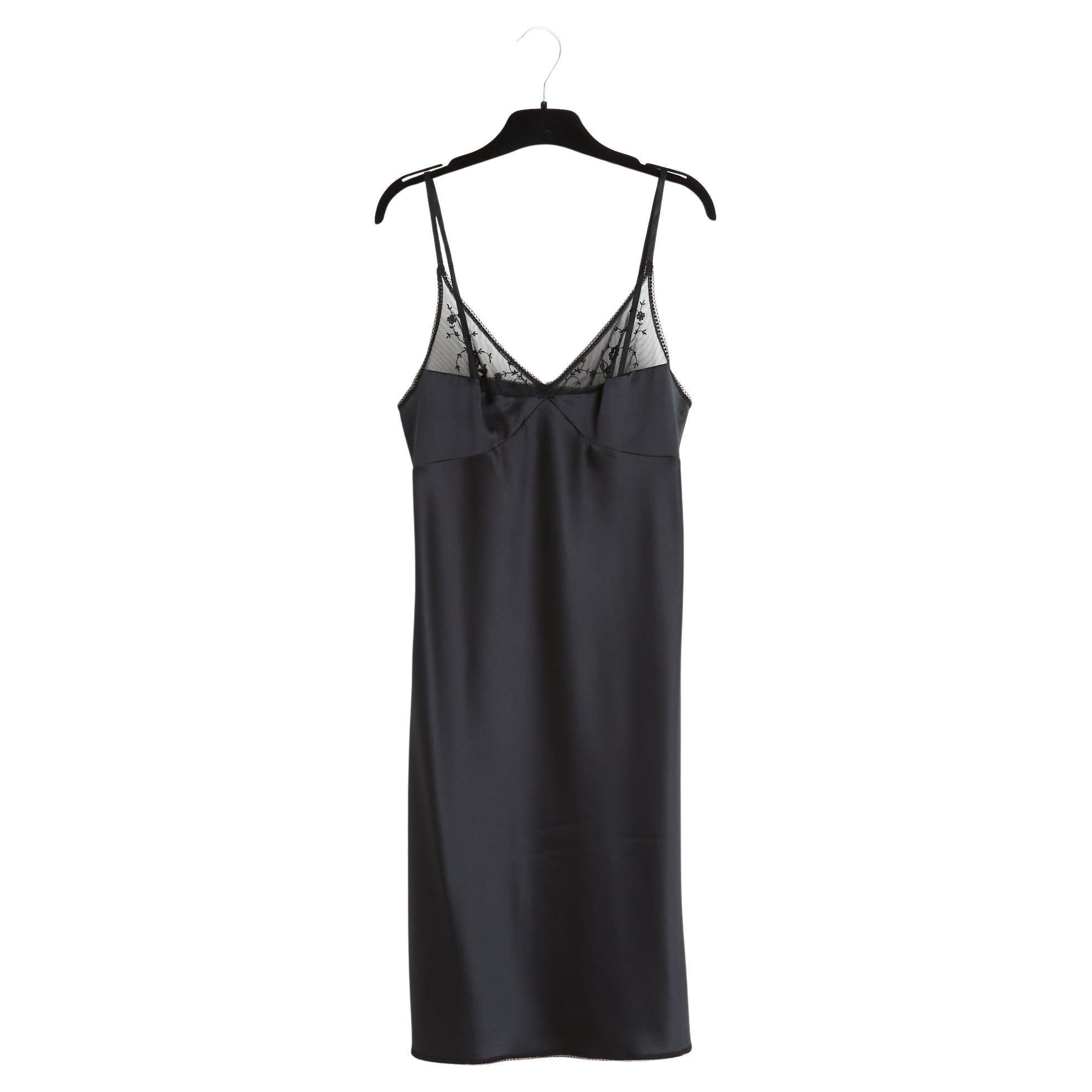 Christian Dior Lingerie 1985 Robe Combinaison FR38 Satin Slip Dress UK10 US8 in vendita