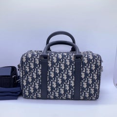 Christian Dior Sac Lingot 26 Toile jacquard oblique beige/noir