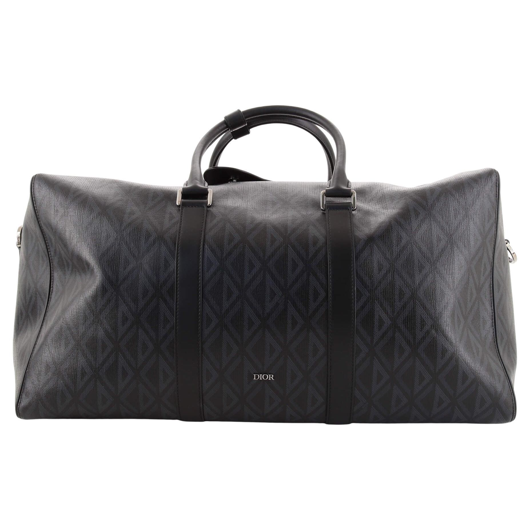Christian Dior Lingot Duffle Bag CD Diamond Coated Canvas 50