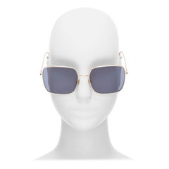 CHRISTIAN DIOR LKSA9 CD logo gold trim blue square frame sunnies