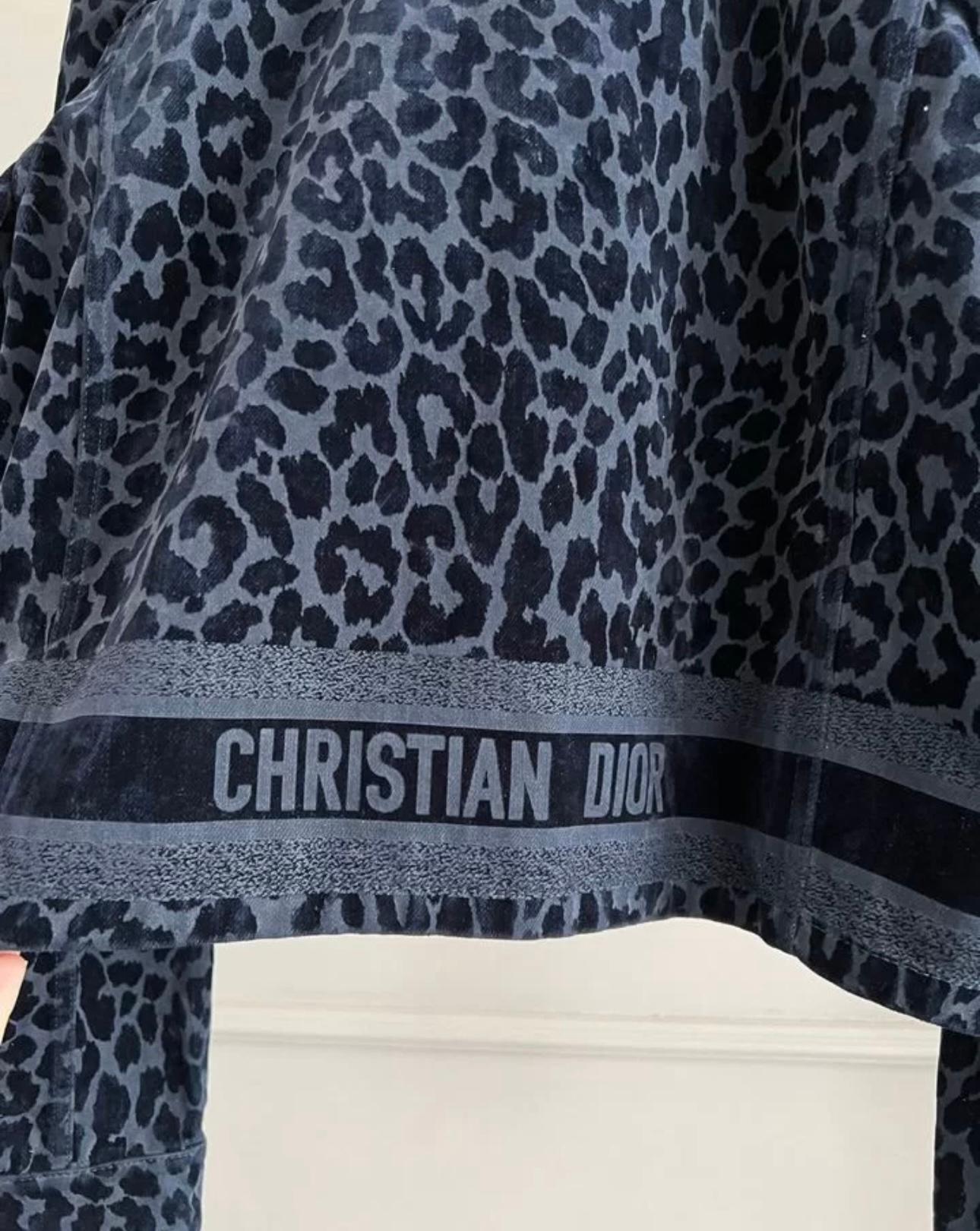 Christian Dior Logo Band Leopard Jacket For Sale 6