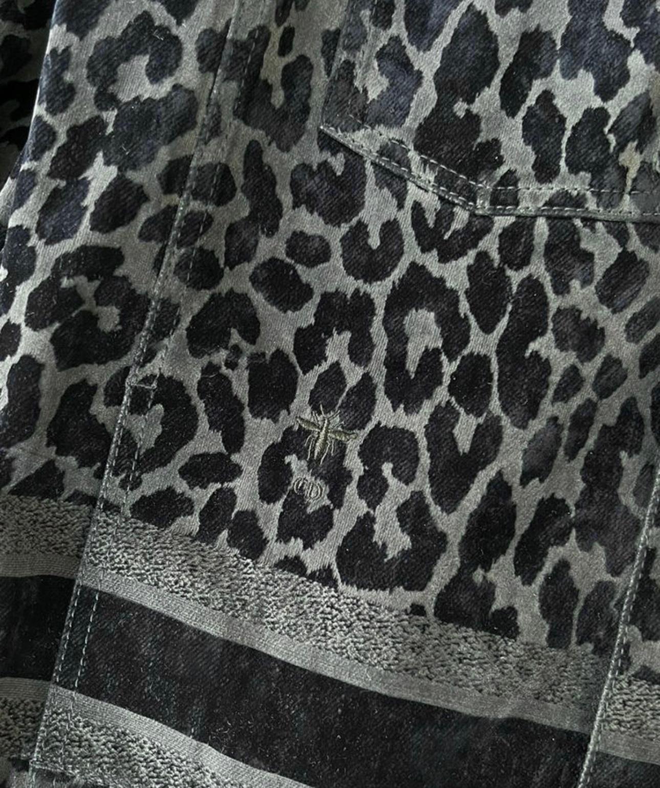 Christian Dior Logo Band Leopard Jacket For Sale 8