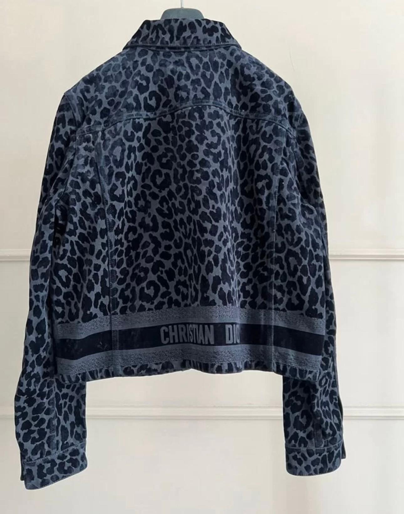 Christian Dior Logo Band Leopard Jacket For Sale 2