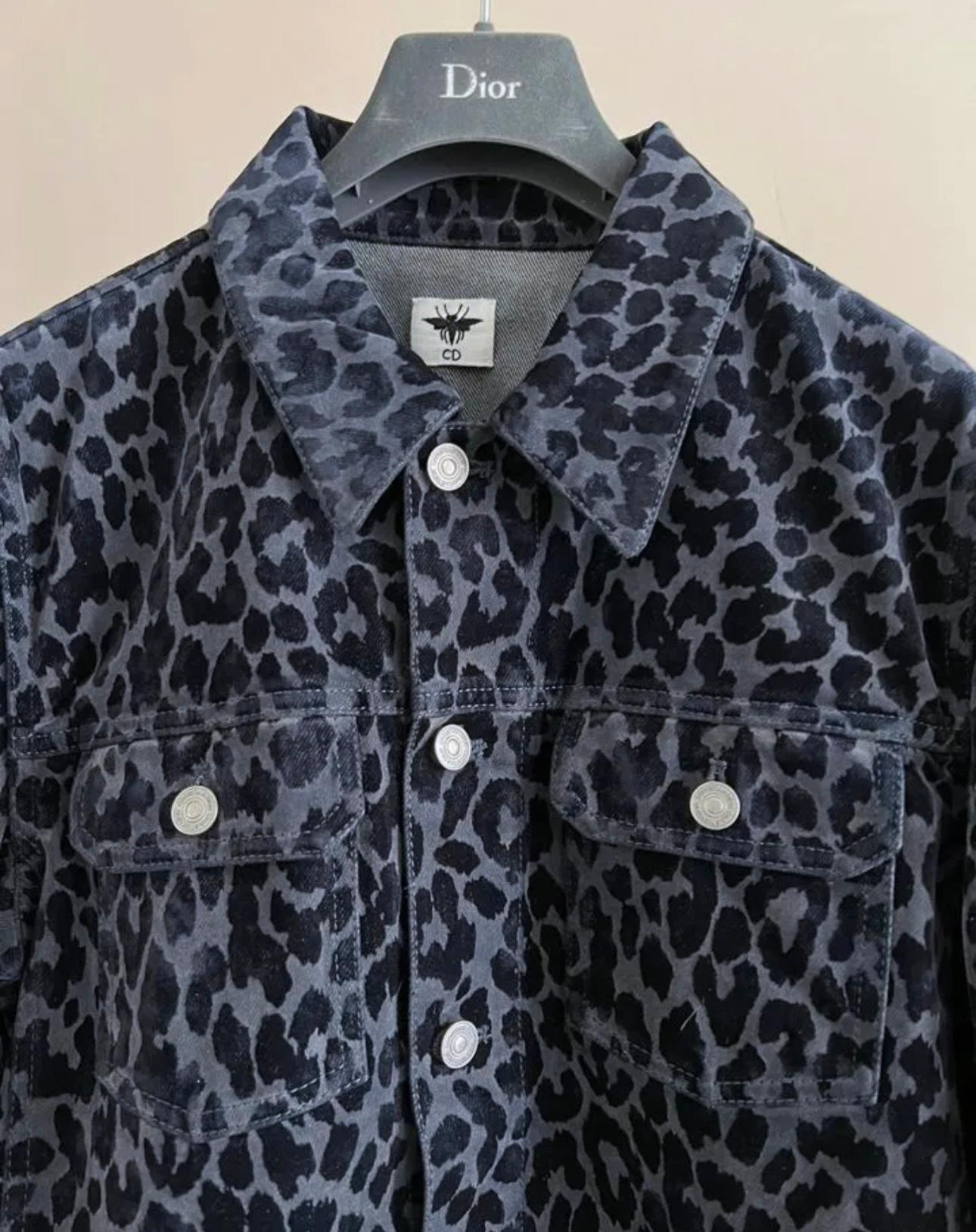 Christian Dior Logo Band Leopard Jacket For Sale 4