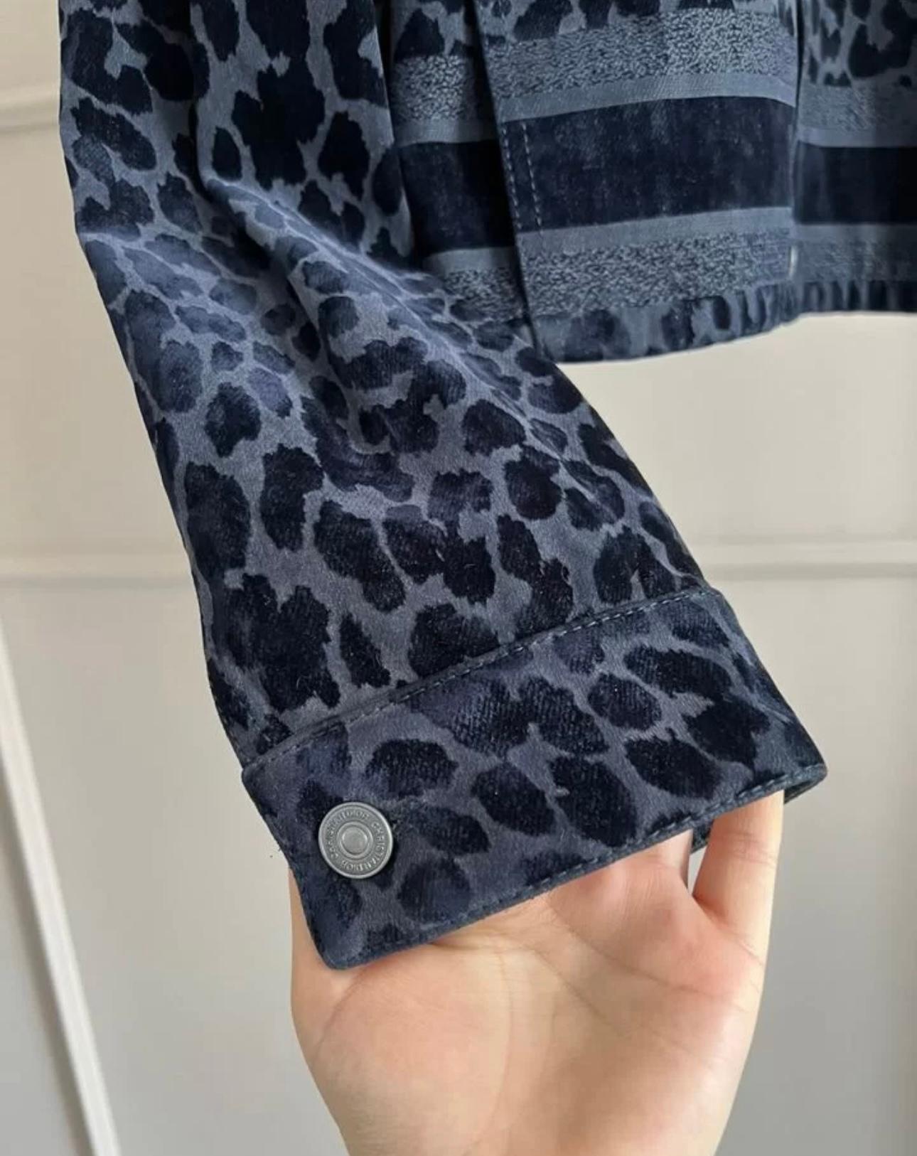 Christian Dior Logo Band Leopard Jacket For Sale 5