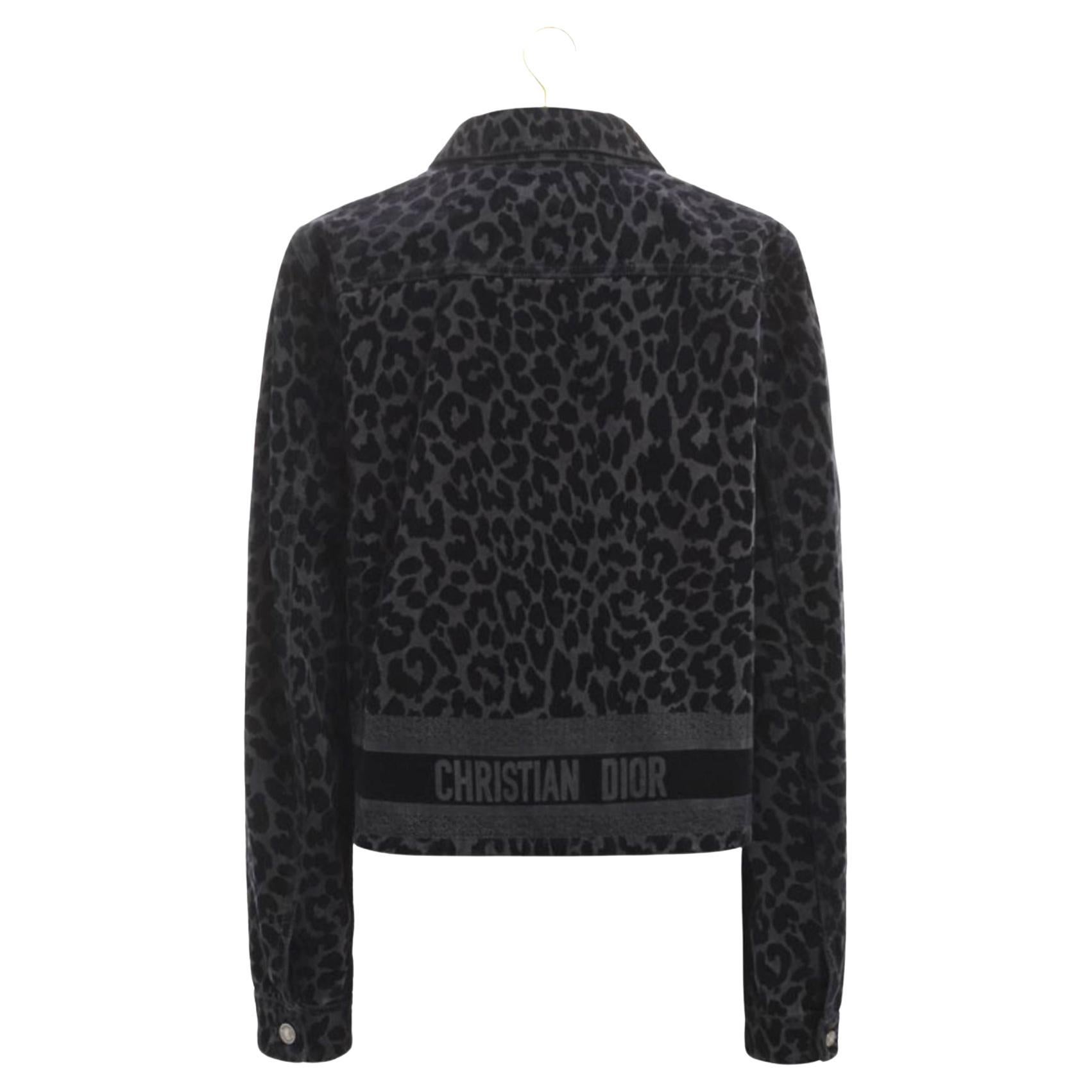 Christian Dior Logo Band Leopard Jacket For Sale