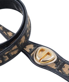 Christian Dior Logo Belt With Small CD Gold Buckle