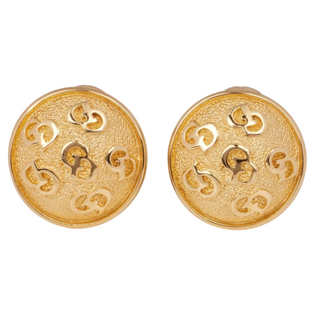 Christian Dior Logo Button Earrings  For Sale