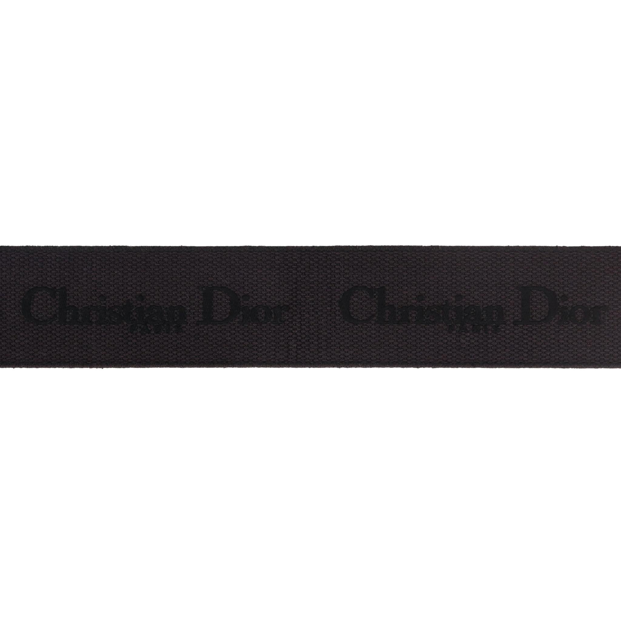 Cintura ricamata in tela e pelle con logo Christian Dior in vendita 5