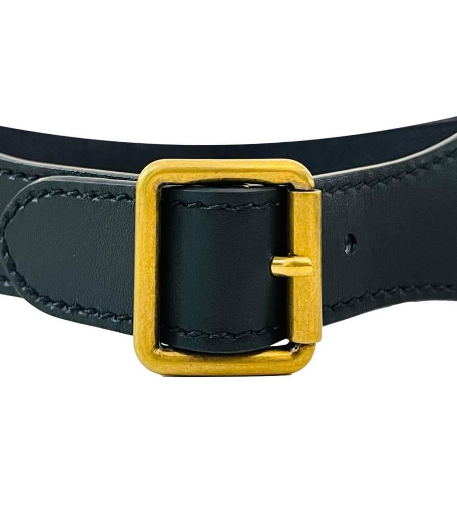 Christian Dior Logo Canvas & Leather Embroidered Belt In Excellent Condition For Sale In London, GB