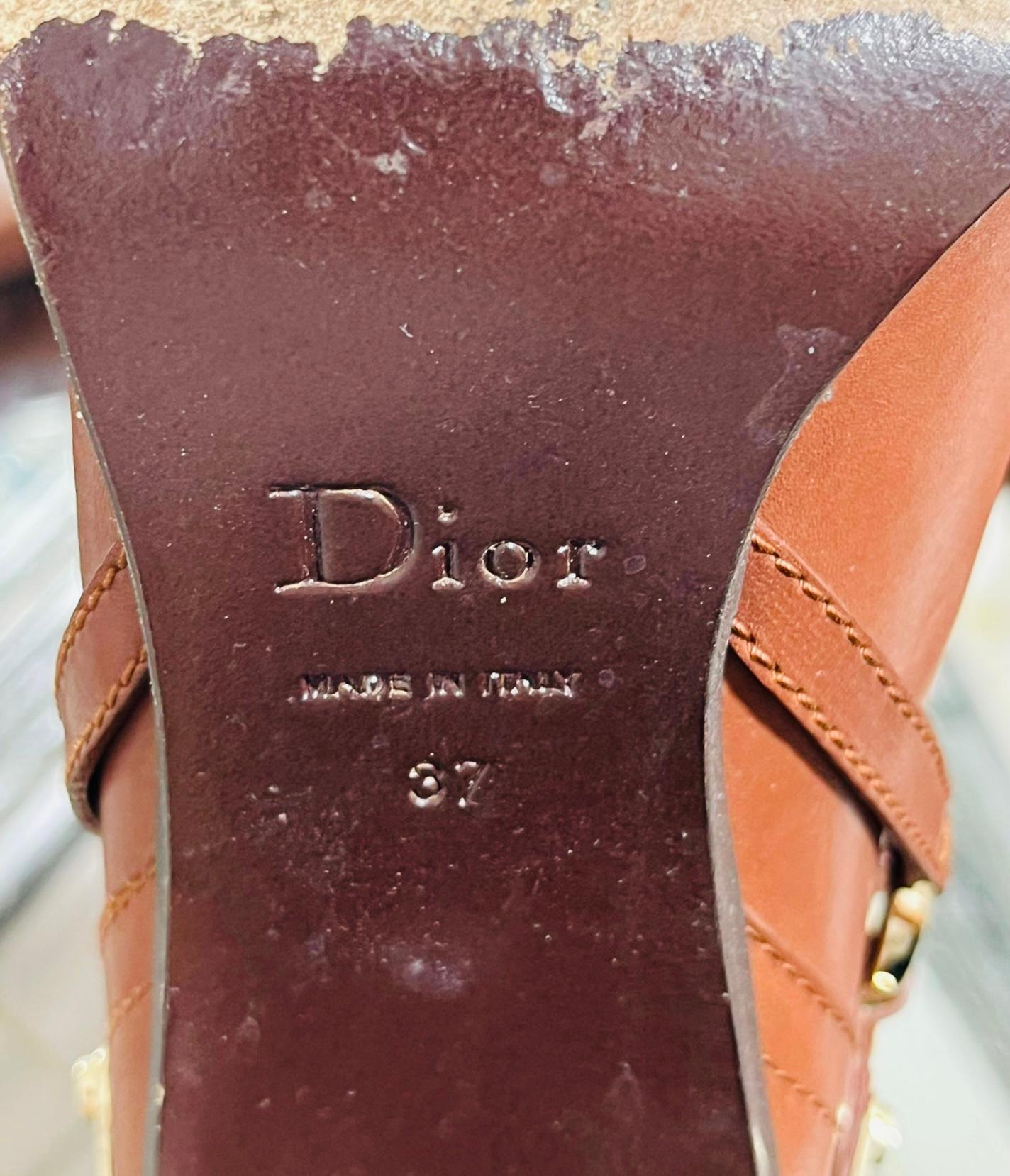 Christian Dior Logo Leather Knee Boots 4