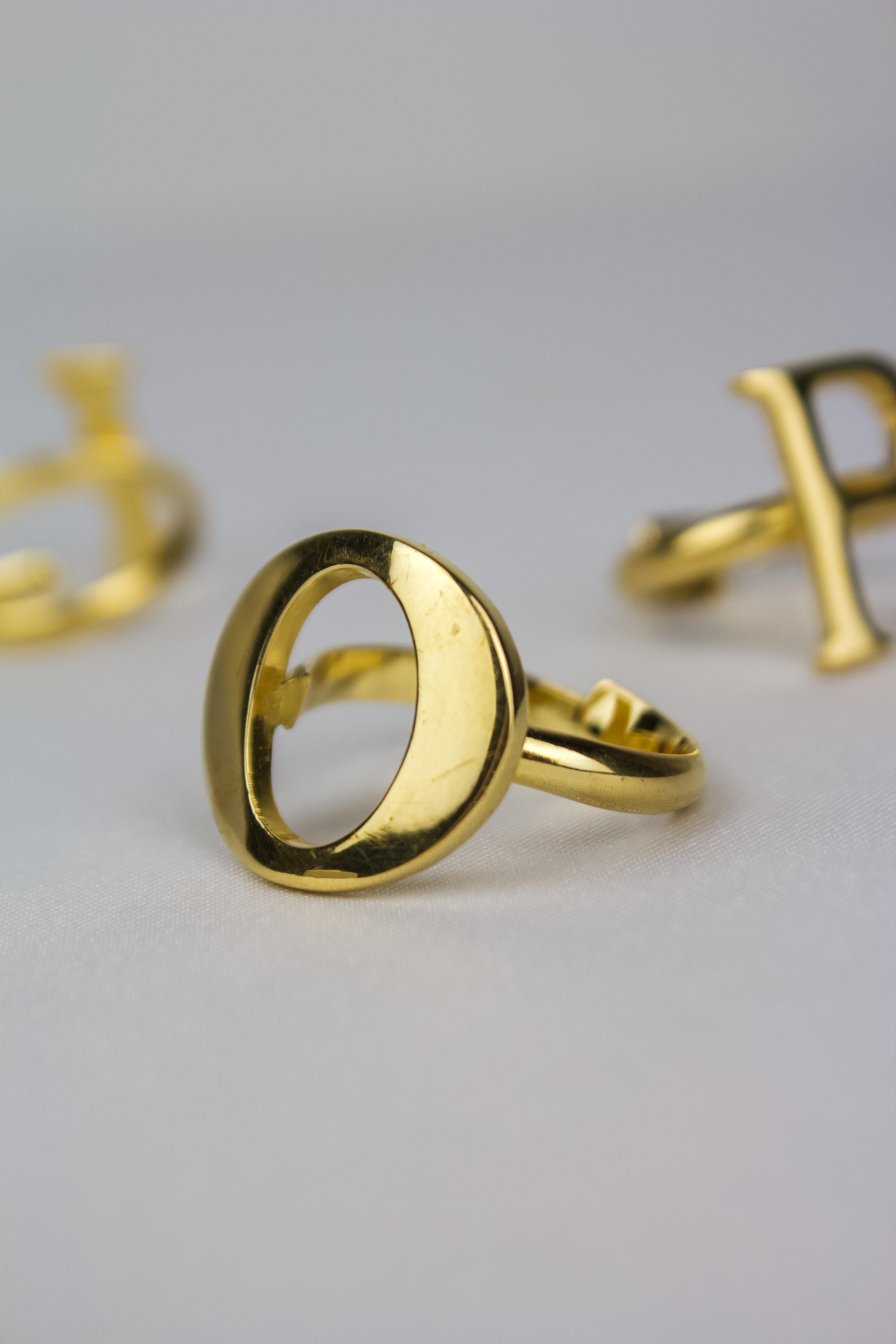 Anelli con lettere con logo Christian Dior 1