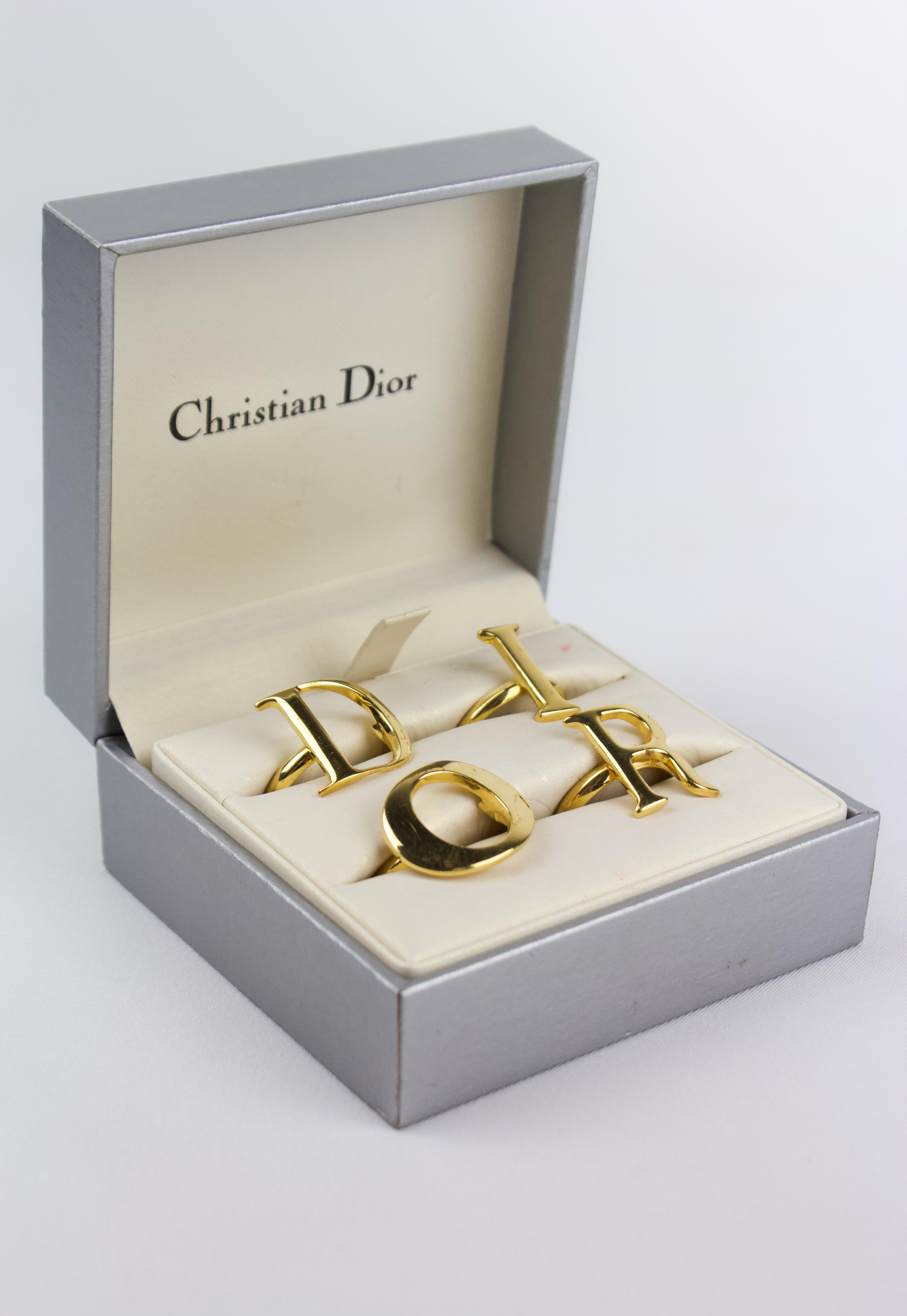 Anelli con lettere con logo Christian Dior 3