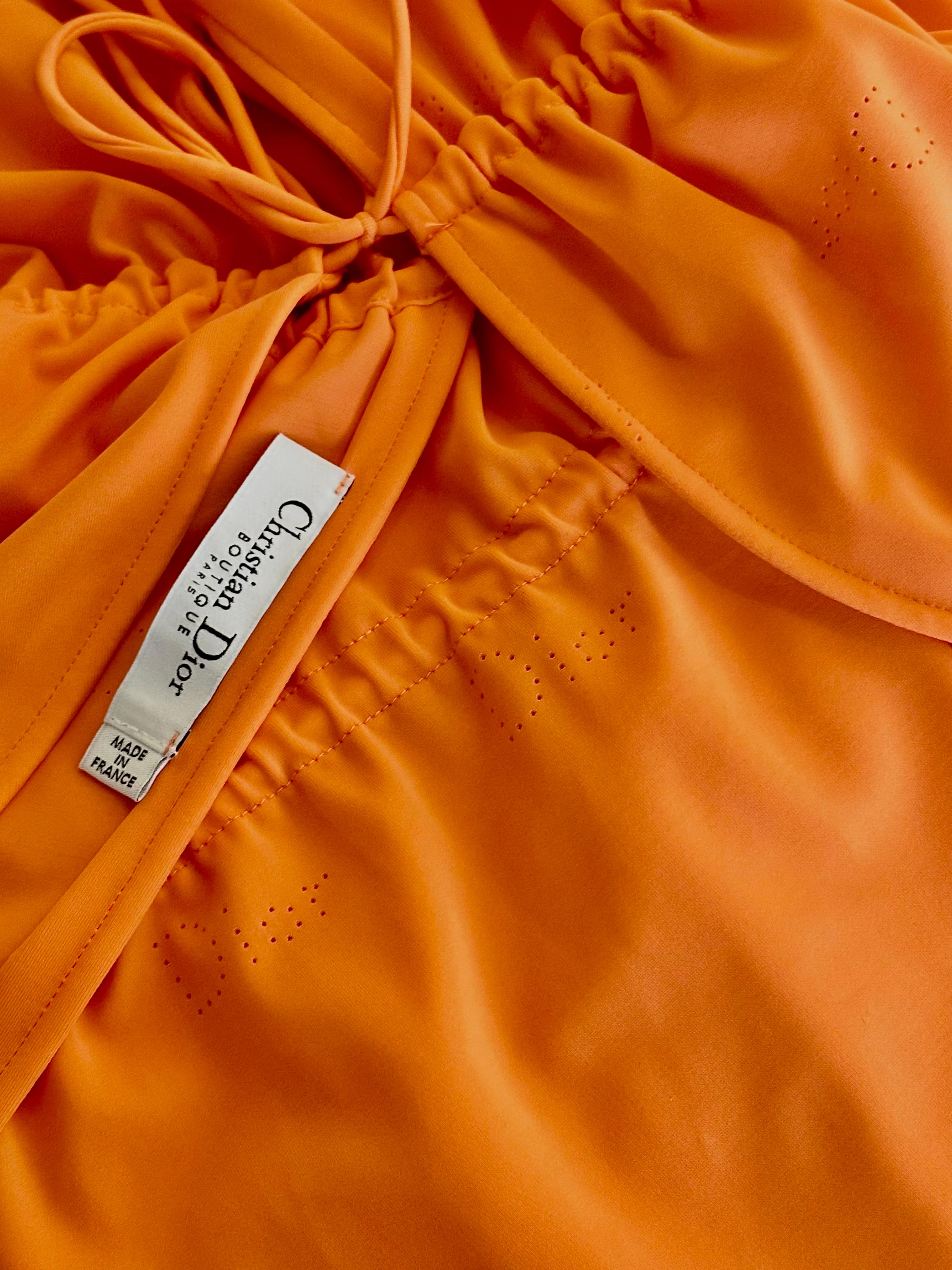 Christian Dior Logo Plunging Neckline Open Back Mini Dress For Sale 3