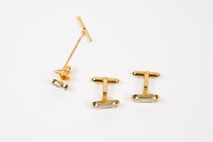 Christian Dior Logo Tie Accessory And Cufflinks Set