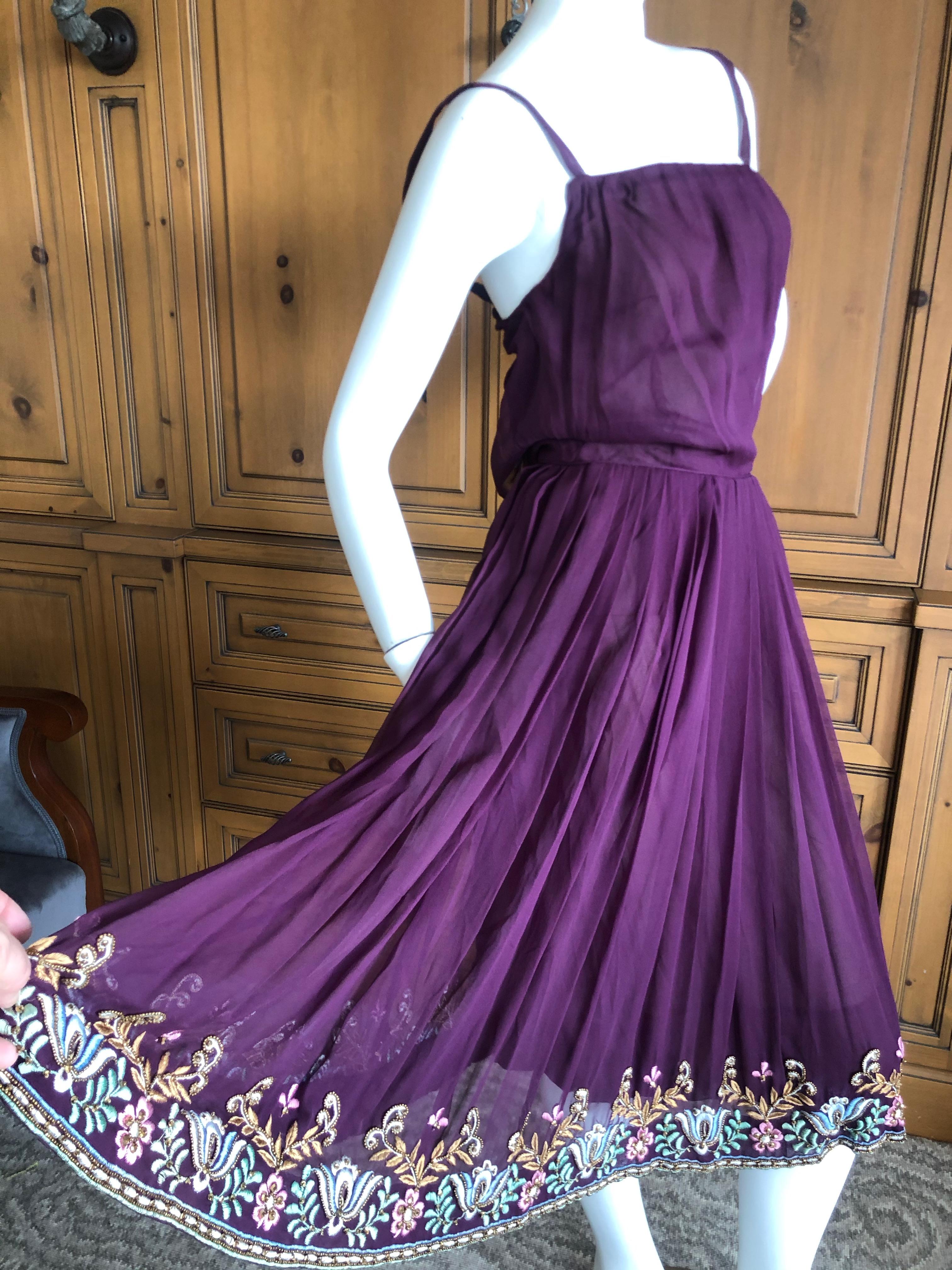 Christian Dior London 1960's Numbered Haute Couture Dress w Lesage Embellishment For Sale 3